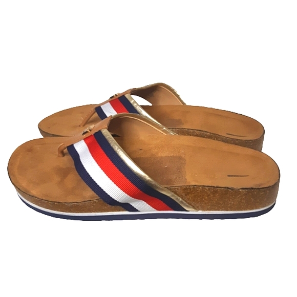 Tommy Hilfiger Grayce Cork Thong Slide Sandal with Stripes Flip Flop - Picture 6 of 10